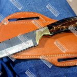 Damascus steel bull cutter knife