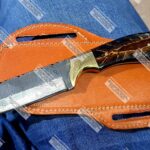 Damascus steel bull cutter knife